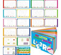 Letter & Number Tracing Pad, 30 Pages Alphabet ABC and 123 Handwriting Book, Reusable & Erasable Pen Control Practice Montessori Autism Educational Fine Motor Toddler Learning Toys for 3+ Year Old