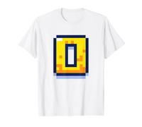 Letter O 8-Bit Pixel Alphabet Initial Design Value Graphic T-Shirt, Men, White, M