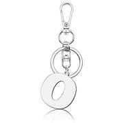 Letter O Alphabet Keyring Initial Letter Keychain for Handbag Wallet Purses Backpack Metal Letter Key Ring for Women Men Stainless Steel Letter Pendant Car Keyring Christmas Birthday Graduation Gifts