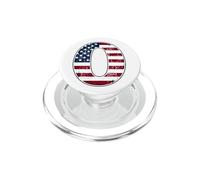 Letter O First Name Monogram initial USA American Flag print PopSockets PopGrip for MagSafe