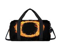 Letter O in Fire Sport Duffel Bag with Shoes Compartment Letter Symbols Overnight Weekender Bags Travel Gym Luggage Organizer for Women Men Kids Girls Boys