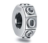 Letter O Spacer Charms, Initial O Alphabet Rubber Stopper Beads in Antique 925 Sterling Silver, fits Pandora Heart Clasp Snake Chain, Personalized Gift for October/Happy Birthday