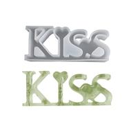 Letter Ornament Silicone Molds Love Kiss Epoxy Resin Mold for Valentines Day Gift Table Decoration Decor Resin Molds Jewelry