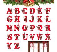 Letter Ornaments - 26 Letters Decoration,2D Acrylic Hangable Alphabet Decorations | for Christmas Tree Stockings Backpack Car Rearview Mirror