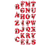 Letter Ornaments - 26 Letters Pendant | 2D Acrylic DIY Alphabet Decorations - for Christmas Tree Stockings Backpack Car Rearview Mirror