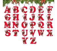 Letter Ornaments for Christmas Tree - 26 Letters Craft Ornament,2D Acrylic Hangable Alphabet Decorations - for Christmas Tree Stockings Backpack Car Rearview Mirror