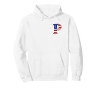Letter P First Name Monogram initial USA American Flag print Pullover Hoodie