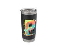Letter P Ice Drip Paint Splash Colorful Alphabet Dripping Stainless Steel Insulated Tumbler