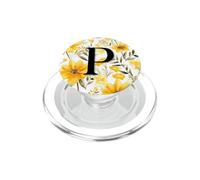 Letter P Initial Cute Yellow Watercolor Flower Bouquet PopSockets PopGrip for MagSafe