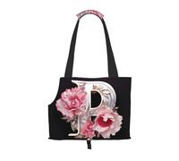 Letter P made of flowers Printed pet shoulder bag for going out - small dog and cat dual-purpose shoulder bag