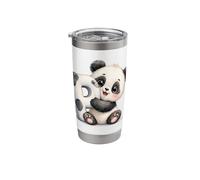 Letter P Panda Watercolor Cute Baby Animal Alphabet Initial Stainless Steel Insulated Tumbler