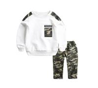 Letter Pants Camouflage Baby Kids Set Tracksuit Tops 2PCS Outfits Boys Teen Boys Outfits&Set Boy Clothes 3-6 Months (White, 4-5 Years)
