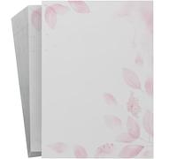 Letter Paper "Pastel Leaves" DIN A4 - Writing Paper with Delicate Pastel Leaves - 100 Sheets - Writing Paper for Letters, Invitations, Thank You & Personal Messages