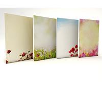 Letter Paper Set | Best of Flower Motif Papers | 20 Designs of 5 Sheets of Floral Letter Paper DIN A4