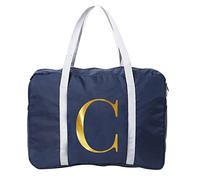 Letter Printed Cabin Bag 45x36x20 for Easyjet Airlines Underseat Travel Bag Holdall Bag Carry on Hand Luggage Weekend Bag Packable Travel Duffel Bag,Sports Fitness Luggage (Gold C)