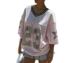 Letter Printed Jersey T-Shirtfor Women Loose Oversized V Neck Mesh Short Sleeve Top Number Graphic Y2k Sport Tees for Party Casual (A-01, L)