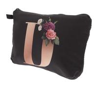 Letter Printed Polyester Makeup Bag, Portable Zipper Cosmetic Pouch | Handheld Organiser for Nail Art Tools and Charging Cables, Suitable for Office Workers, , Business Trips or Gym Bags