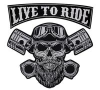 Letter Punk Skull Patch Biker Rock Large Embroidered Motorcycle Band Iron On Patches for Clothes Jacket Big Patch Back Badge