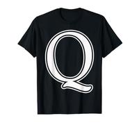 Letter Q Athletic Varsity Block Alphabet Monogram Value Graphic T-Shirt