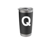 Letter Q Capital Alphabet Monogram Initial Q Stainless Steel Insulated Tumbler
