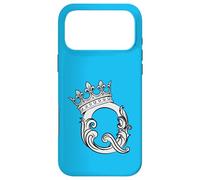 Letter Q Initial + Crown Sky Blue Case for iPhone 17 Pro Max