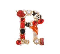 Letter R Alloy Brooch Pin for Handbags and Shirts, Easy Clip | Personalised Initial Accent, Office Wear and Wedding Outfit Detail, Suitable for Ladies and Fashion Lovers