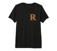 Letter R First Name Monogram Initial Leopard Print Premium T-Shirt