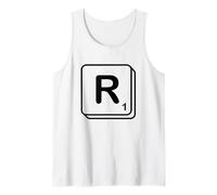 Letter R Word Game Tile Tank Top