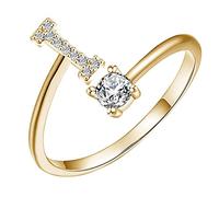 Letter Rings Open Rings Proposal Gifts Bridal Engagement Party Rings Anxiety Ring for Women Size 10 (I, One Size)