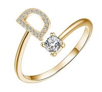 Letter Rings Open Rings Proposal Gifts Bridal Engagement Party Rings Anxiety Ring for Women Size 10 (D, One Size)
