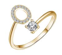 Letter Rings Open Rings Proposal Gifts Bridal Engagement Party Rings Anxiety Ring for Women Size 10 (O, One Size)