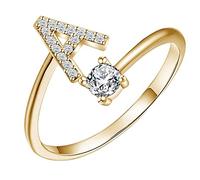 Letter Rings Open Rings Proposal Gifts Bridal Engagement Party Rings Anxiety Ring for Women Size 10 (A, One Size)