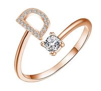Letter Rings Open Rings Proposal Gifts Bridal Engagement Party Rings Size 14 Rings for Women (D, One Size)