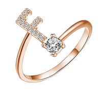 Letter Rings Open Rings Proposal Gifts Bridal Engagement Party Rings Size 14 Rings for Women (F, One Size)