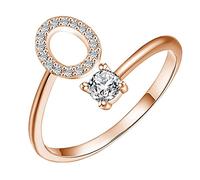 Letter Rings Open Rings Proposal Gifts Bridal Engagement Party Rings Size 14 Rings for Women (O, One Size)