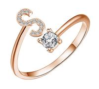 Letter Rings Open Rings Proposal Gifts Bridal Engagement Party Rings Size 14 Rings for Women (S, One Size)
