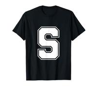 Letter S Big Bold Capital Varsity Alphabet Monogram T-Shirt