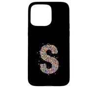 Letter S Candy Rainbow Sprinkles Monogram Style Case for iPhone 15 Pro Max