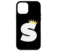 Letter S Capital Alphabet Monogram Initial King Queen Crown Case for iPhone 12 mini