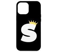 Letter S Capital Alphabet Monogram Initial King Queen Crown Case for iPhone 12 Pro Max