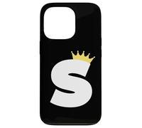 Letter S Capital Alphabet Monogram Initial King Queen Crown Case for iPhone 13 Pro