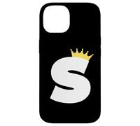 Letter S Capital Alphabet Monogram Initial King Queen Crown Case for iPhone 14