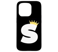 Letter S Capital Alphabet Monogram Initial King Queen Crown Case for iPhone 15 Pro