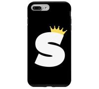 Letter S Capital Alphabet Monogram Initial King Queen Crown Case for iPhone 7 Plus/8 Plus