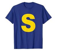 Letter S Funny Chipmunk Group Matching Halloween Costume T-Shirt Mens Christmas Chipmunk Cosplay Costume Short Sleeve Round Neck Tshirt Loose Tops(Blue, XS)