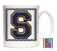 LETTER S GIFT MUG, monogram mug, Alphabet Letter S Mug, Birthday or celebration gift for people who's name begins with S. VARSITY LETTER design mug, Stunning Letter S gift.