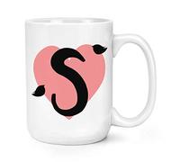 Letter S Heart Alphabet 15oz Large Mug Cup