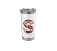 Letter S Romanian Motif Traditional Folk Pattern Monogram Stainless Steel Insulated Tumbler