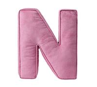 Letter Shaped Decorative Pillow, Letter Cushions, Pink Corduroy Initial Cushion, Letter Shaped Throw Pillows, Pink Letter Plush Pillow, Soft Plush Throw Pillow for Living Room, Bedroom (N)