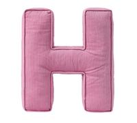 Letter Shaped Decorative Pillow, Letter Cushions, Pink Corduroy Initial Cushion, Letter Shaped Throw Pillows, Pink Letter Plush Pillow, Soft Plush Throw Pillow for Living Room, Bedroom (H)